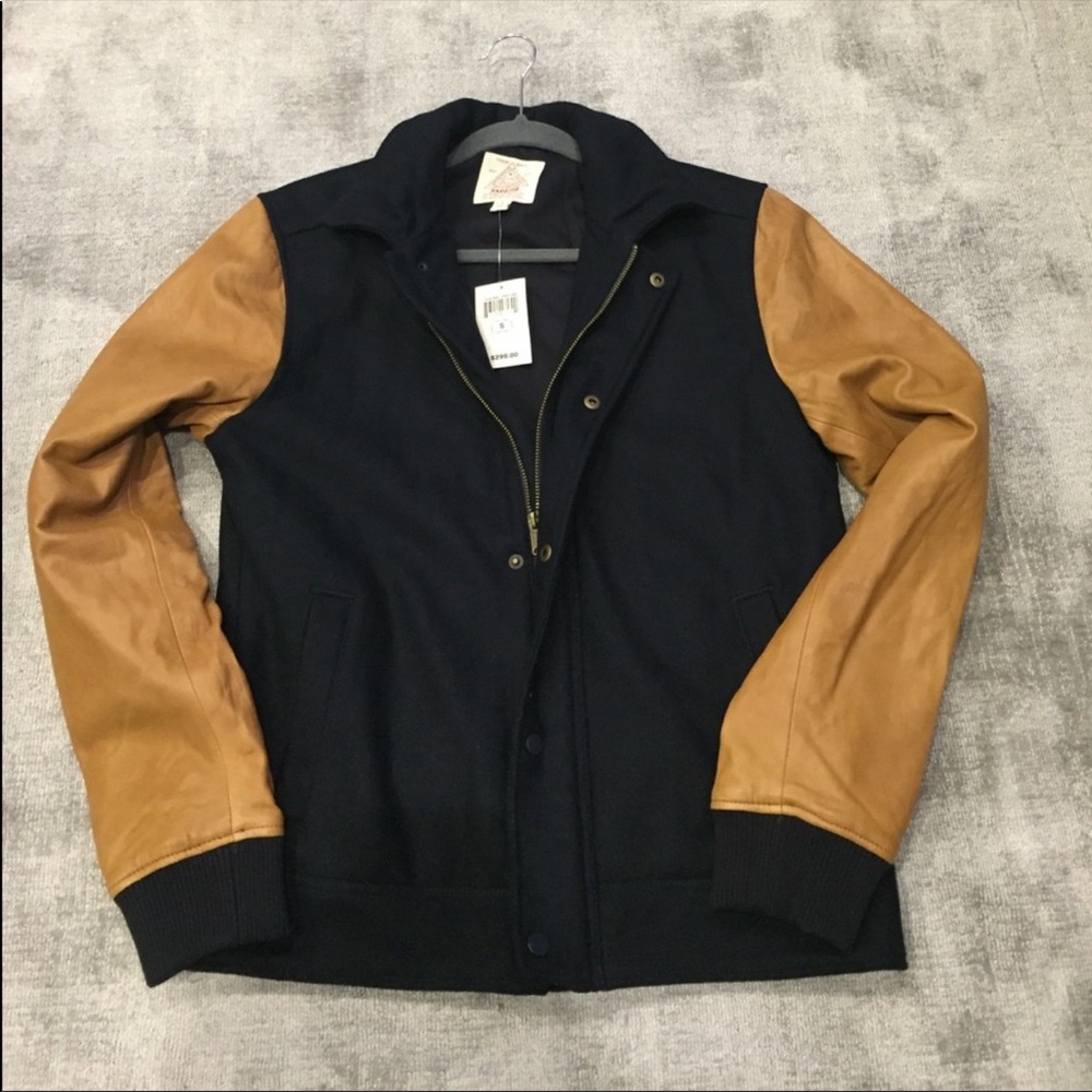Luck Brand Wool coat (w/ Lamb leather sleeves)